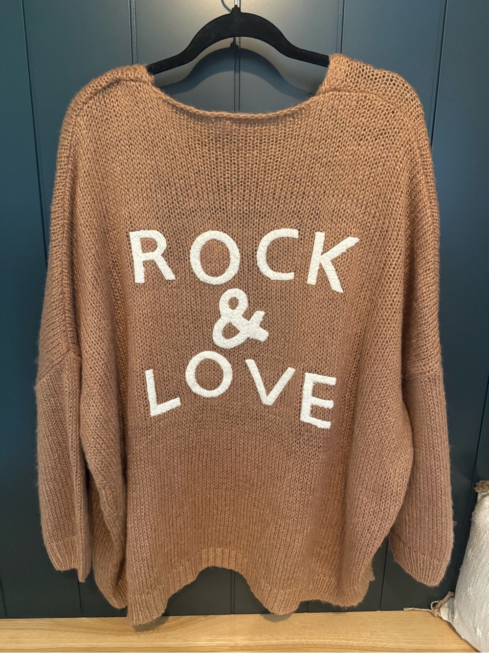 Elan Rock & Love Oversized Brown Knit Cardigan Sweater OSFM